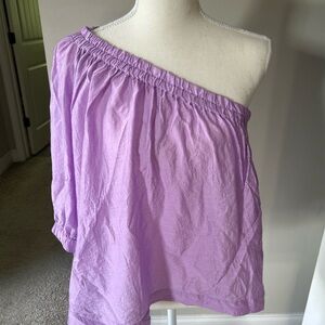 Maeve Anthropologie Lavender Off-Shoulder Women's Top